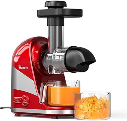  Slow Masticating Juicer Machine, Cold Press Juicer Extractor, 2 Modes & Reverse Function For High Nutrient Fruit & Vegetable Juice, Quiet Motor, With Cup & Brush(Gray)