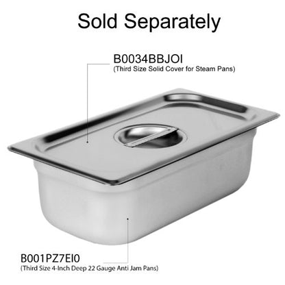  Third Size 4-Inch Deep 22 Gauge Anti Jam Pans