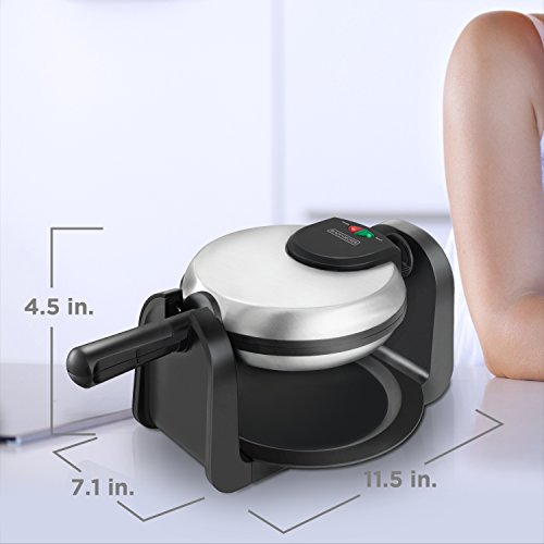 Black & Decker Flip Waffle Maker, Silver, WM1404S
