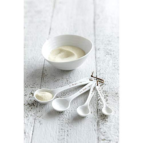  Portmeirion Sophie Conran White Measuring Spoons | Set Of 4 Measuring Spoon Set For Dry And Liquid Ingredients | Made From Fine Porcelain | Dishwasher Safe