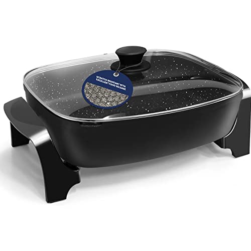  Extra Deep Nonstick Electric Skillet - Serves 6 To 8 People (10.5Qt.)