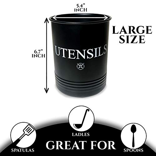  Utensil Holder Large Crocks Kitchen (black)