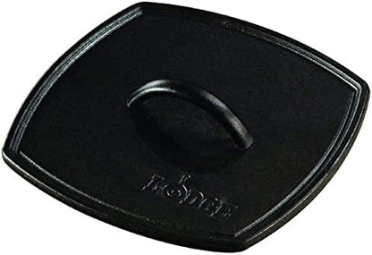 Lodge LPP3 Cast Iron Square Ribbed Panini Press, 8.25-inch