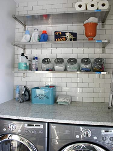  Stainless Steel Wall Shelf | Square Edge | Heavy Duty | Commercial Grade | Wall Mount | NSF Certified (14" Width X 72" Length)