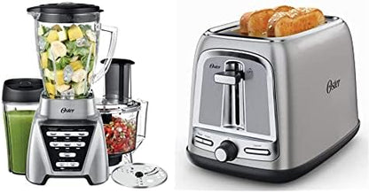 Oster® Blender | Pro 1200 With Glass Jar, 24-Ounce Smoothie Cup And Food Processor Attachment, Brushed Nickel - BLSTMB-CBF-000
