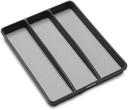 Madesmart Classic Large Utensil Tray Soft Grip, Non-Slip Kitchen Drawer, Multi-Purpose Home Organization, BPA Free, Granite