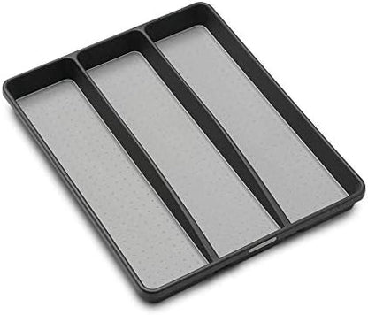  Madesmart Classic Large Utensil Tray Soft Grip, Non-Slip Kitchen Drawer, Multi-Purpose Home Organization, BPA Free, Granite