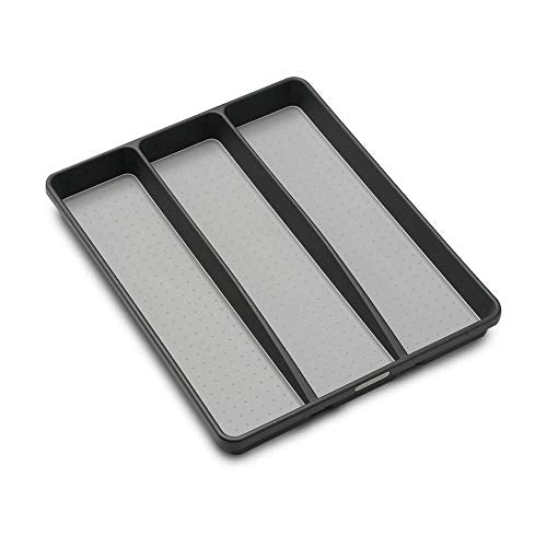  Madesmart Classic Large Utensil Tray Soft Grip, Non-Slip Kitchen Drawer, Multi-Purpose Home Organization, BPA Free, Granite