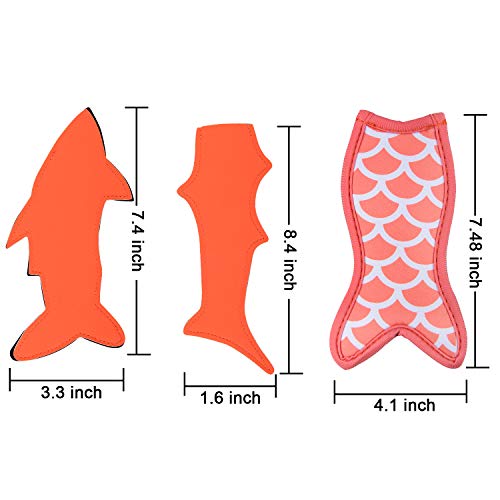  22 Pieces Ice Pop Holders Popsicle Holder Bags Mermaid And Shark Ice Pop Sleeves Freezer Pop Holders Bags
