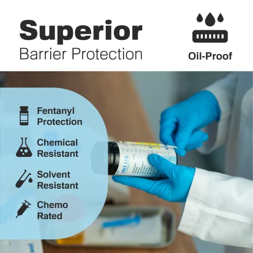  Disposable Blue Nitrile Gloves | 4-mil Nitrile Examination Gloves | Fully Textured, Latex & Powder Free, Food Safe