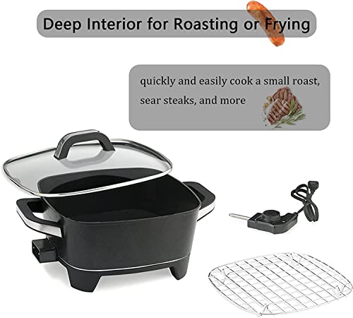  NStick Extra Deep Electric Skillet - For Roast Fry (12 Inch)
