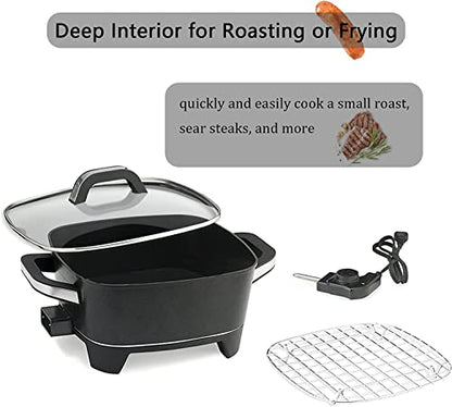  NStick Extra Deep Electric Skillet - For Roast Fry (12 Inch)