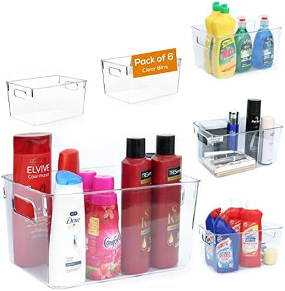  Plastic Storage Bins 11x8x6 Storage Container -Stackable Storage Bins -Home Organization Storage,Kitchen And Refrigerator Organizer Bins,Pantry Organizer Bin,BPA Free (Pack Of 8)