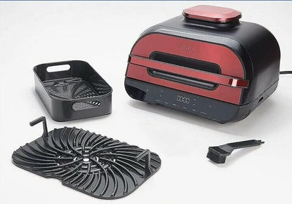  Ninja FG551/BG550 Foodi Smart XL 6-in-1 Indoor Grill With 4-Quart Air Fryer Roast Bake Dehydrate Broil And Leave-in Thermometer, With Extra Large Capacity, And A Stainless Steel Finish (Renewed),