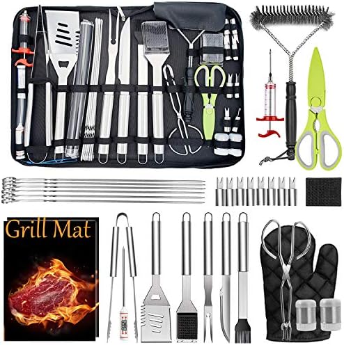  BBQ Grill Accessories Heavy Duty Grill Utensils 32 PCS Set Extra Thick Stainless Steel BBQ Grilling Tools With Nylon Carry Bag Great Gift Christmas For Men In Camping Backyard Barbecue Party