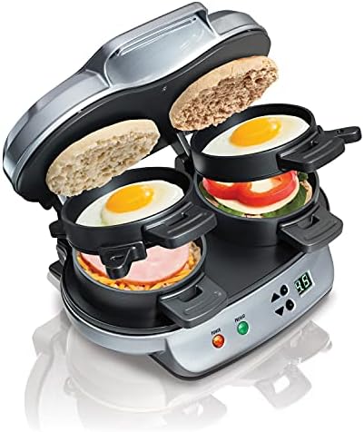 Hamilton Beach Dual Breakfast Sandwich Maker With Timer, Silver (25490A)