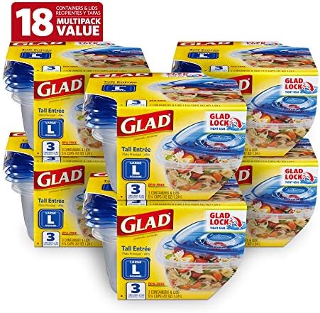  Ware Deep Dish Food Storage Containers | Large Rectangle Food Storage, Food Containers Hold Up To 64 Ounces Of Food | Glad Containers With Glad Lock Tight Seal, 3 Count