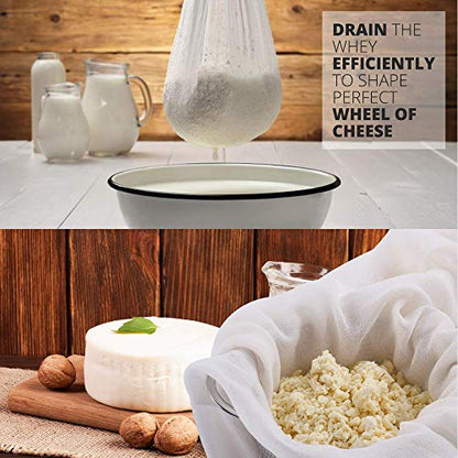  Cheesecloth, Grade 90 (9 Sq Feet), 100% Pure Cotton Reusable Cheese Cloths For Straining, Unbleached Ultra Fine Cheese Cloth Fabric, Premium Butter Muslin Cloth For Straining - (1 Sq Yard)