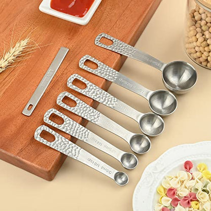  Measuring Cups, Measuring Cups And Spoons Set, 6 Measuring Spoons Set And 5 Measuring Cup Set, Stainless Steel Measuring Cups, Metal Measuring Cups, Mini Teaspoon Measuring Spoons Equivalents