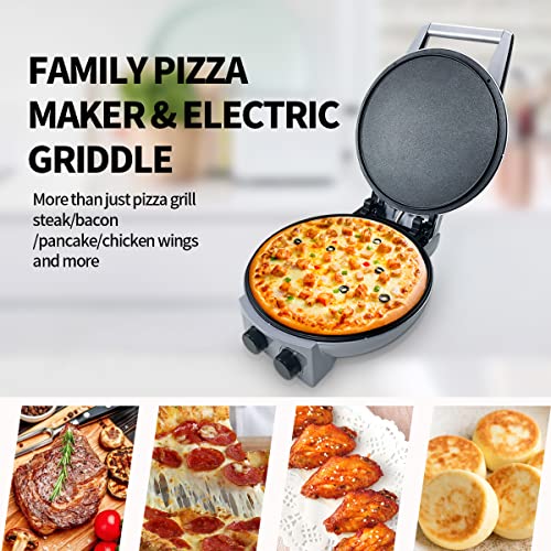  Electric Pizza Maker Countertop Pizza Cooker For Home Non-Stick Calzone Cooker Adjustable Temperature Control 1500W