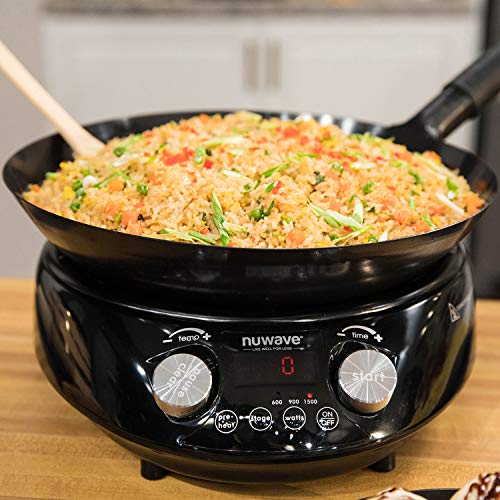  PIC Double, Portable, Powerful 1800W With 2 Large 8” Heating Coils, Independent Controls & Mosaic Induction Wok, Precise Temp Controls From 100°F To 575°F In 5°F, Wok Hei