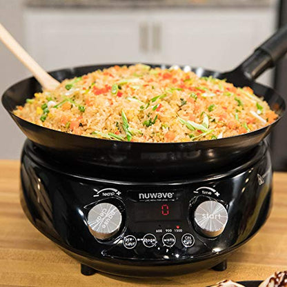  PIC Double, Portable, Powerful 1800W With 2 Large 8” Heating Coils, Independent Controls & Mosaic Induction Wok, Precise Temp Controls From 100°F To 575°F In 5°F, Wok Hei