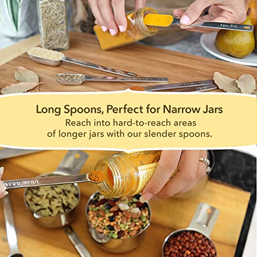  Measuring Cups And Spoons Set Of 12 Stainless Steel For Cooking & Baking