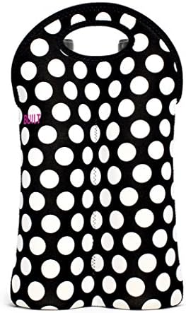  2-Bottle Stain Resistant Neoprene Wine/Water Bottle Tote Big Dot Black & White 2B-BBW
