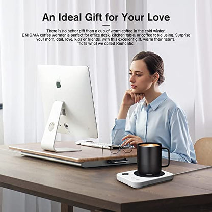  Lectric Coffee Cup Warmer For Desk, Smart Coffee Mug Heater Warmer For Home Office, Warming Plate For Tea, Milk & Candle – ENIGMA (White)