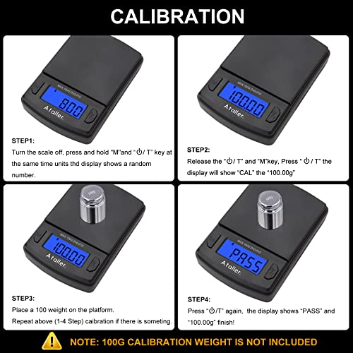  Mini Digital Pocket Scale, 100g By 0.01g, Digital Grams Scale, Jewelry Scales, Battery Included (Max: 100g D=0.01g)