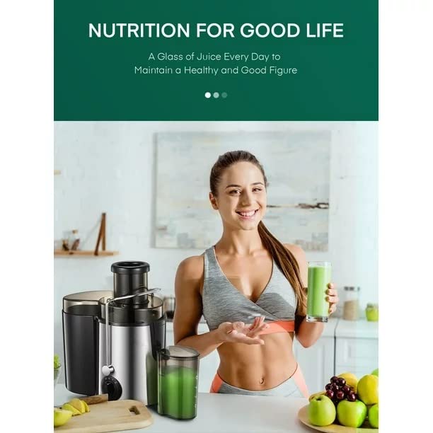  Juicer Machines Vegetable And Fruit With 3-Speed Setting, Upgraded Version 400W Motor