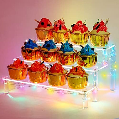  Display Shelf Cake Stand – 4 Tier Shelf Cake Pop Stand – Multifunctional And Durable Acrylic Stand – Mounting Hardware Included – Ideal For Desserts, Cosmetics, Glassware, Figurines