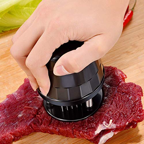  Professional Needle Meat Tenderizers 56 Stainless Steel Blades, Cooking Tool For Steak Chicken Fish Pork, Durable Baking Kitchen Access, 4.6 X 3.4 X 3.4 Inches, Black