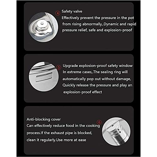 Stainless Steel Pressure Cooker Pressure Cooker, 304 Thick Household Gas Induction Cooker, General Purpose, Explosion-proof Safety Large Capacity (Size : 3L)