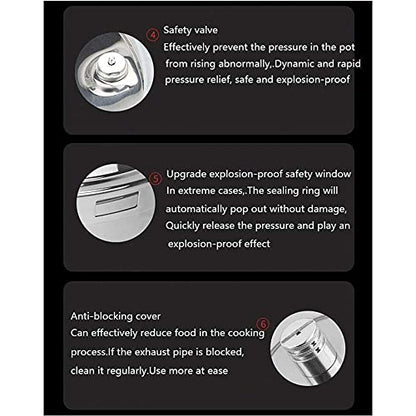 Stainless Steel Pressure Cooker Pressure Cooker, 304 Thick Household Gas Induction Cooker, General Purpose, Explosion-proof Safety Large Capacity (Size : 3L)
