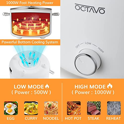  Electric Hot Pot 2L With 1000W Adjustable Power Control, Nonstick Electric Frying Pan, Multifunction Electric Skillet With Tempered Glass Lid For Shabu, Stir-fry