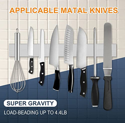  16 Inch Magnetic Knife Holder For Wall, Stainless Steel Knife Magnetic Strip Block Bar Rack Use As Kitchen Knife Holder, Knife Strip, Magnetic Tool Organizer, Art Supply Organizer & Home Organizer