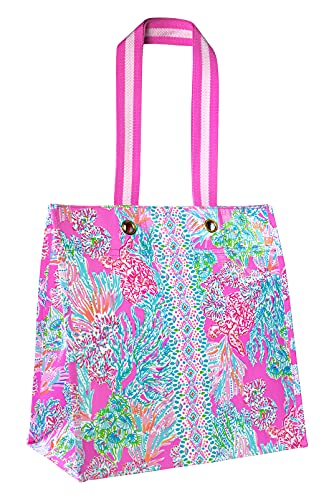  Lilly Pulitzer Market Shopper Bag, Reusable Grocery Tote, Shoulder Bag For Produce Or Travel