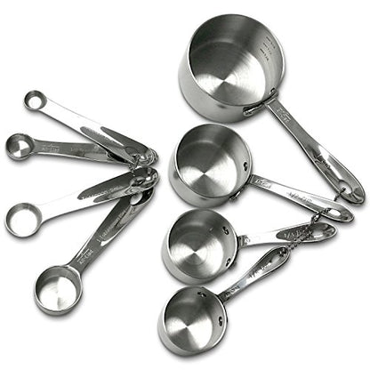  Stainless-Steel 8 Pc. Standard-Size Measuring Cup & Spoon Combo Set