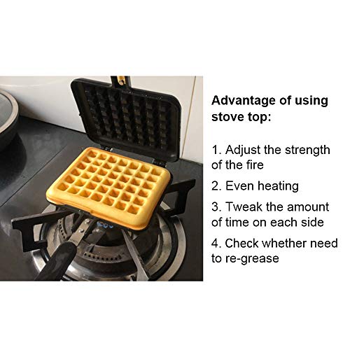  Non-stick Waffle Maker, 5.7 Inches Camping Waffle Pan, Portable Aluminum Waffle Cookware For Stovetop Campfire