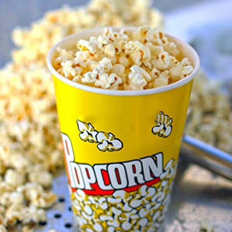  [25 Pack] 32 Oz Paper Popcorn Buckets – Leak-proof Disposable Popcorn Containers – Sturdy & Large Popcorn Cups Disposable For Movie Night, Carnivals, Theme Party Decorations (25)