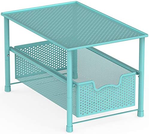 Tackable Under Sink Cabinet Sliding Basket Organizer Drawer, White