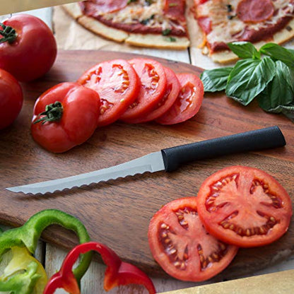  Ada Cutlery Tomato Slicing Knife Stainless Steel Blade Made In USA, 8-7/8 Inches, 1-Pack, Black Handle