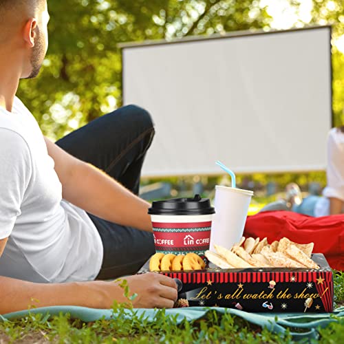  30 Pcs Movie Night Snack Trays Disposable Movie Trays Movie Night Supplies Snack Boxes Movie Theater Decor Cardboard Snack Holder For Cinema Party Favors Food Popcorn Drink Candy Decorations