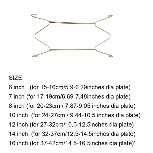  Wall Dish Spring Holder Dismountable Securing Clip Fixed Home Decor Wall Display Golden Dish Decoration Crafts 6/7/8/10/12/14/16 Inch(10 Inch)