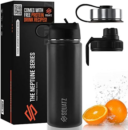  74 Oz Neptune Series Steel Water Bottle, Stainless Double Wall Vacuum Insulated Jug With Handle Strap, Large Capacity Leak Proof Wide Mouth Thermos For Gym, Travel, Hiking, And Camping