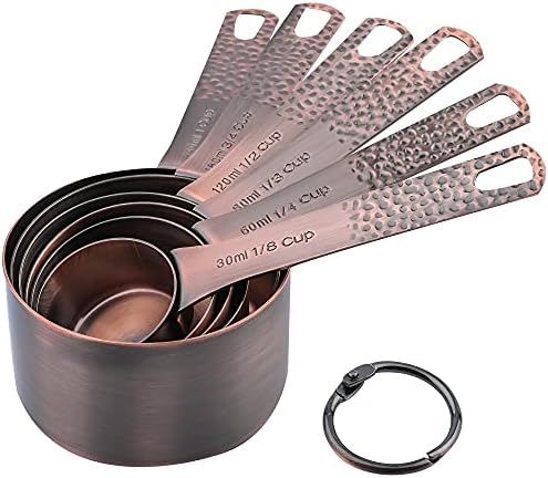 GENERIC Measuring Spoons Set, Copper Measuring Spoons Set, 7 Bronze Measuring Spoons With Leveler, Stainless Steel Baking Measurer Spoons, Kitchen Measurement Spoons Set Of 8, A: Copper
