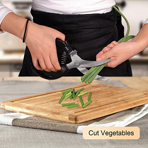  Poultry Shears Heavy Duty Spring Loaded Stainless Steel Sharp Hard Kitchen Scissors Heavy Duty With Safety Lock Meat Scissors For Chicken Bone Cutting, Fish, Vegetable, Food Chopping