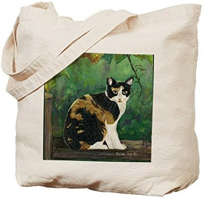  CafePress Calico Cat Tote Bag Natural Canvas Tote Bag, Reusable Shopping Bag