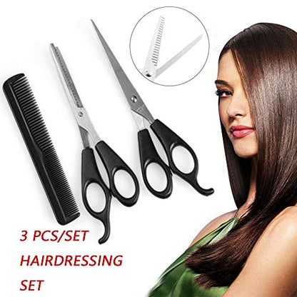  CHDHALTD Hair Cutting Kit,Hair Cutting Shears,Professional Hairdressing Scissors,Hair Thinning Scissors,3Pcs Hair Cutting Thinning Hairdressing Set Styling Tool Hairdressing Comb